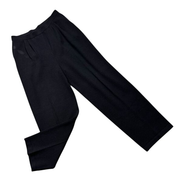 ST. JOHN Basics Santana Knit Dress Pants Wool Blend Knit Black Women's Size 12 - Picture 1 of 9